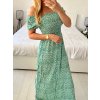 Šaty carmen žabičkované letní krátký rukáv dámské (M/L, XL/2XL ONE SIZE)  IMB24B212/DUR (Velikost M/L, Barva bílá)