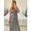 Šaty carmen žabičkované letní krátký rukáv dámské (M/L, XL/2XL ONE SIZE)  IMB24B212/DUR (Velikost M/L, Barva bílá)