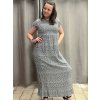Šaty carmen žabičkované letní krátký rukáv dámské (M/L, XL/2XL ONE SIZE)  IMB24B212/DUR (Velikost M/L, Barva bílá)