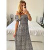 Šaty carmen žabičkované letní krátký rukáv dámské (M/L, XL/2XL ONE SIZE)  IMB24B212/DUR (Velikost M/L, Barva bílá)