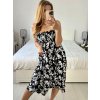 Šaty alá sukně žabičkované letní  dámské (M/L, XL/2XL ONE SIZE)  IMB24191/DUR (Velikost M/L, Barva bílá)