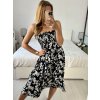 Šaty alá sukně žabičkované letní  dámské (M/L, XL/2XL ONE SIZE)  IMB24191/DUR (Velikost M/L, Barva bílá)