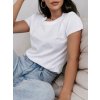 Tričko basic krátký rukáv dámské (S/M, L/XL) ITALSKÁ MÓDA IMWAE24545/DUR (Velikost L/XL, Barva bílá)
