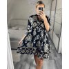Šaty španělské letní krátký rukáv dámská  (S/M/L ONE SIZE) ITALSKÁ MÓDA IMM24M4247/DU (Velikost M/L, Barva Černá)