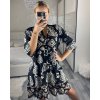 Šaty španělské letní krátký rukáv dámská  (S/M/L ONE SIZE) ITALSKÁ MÓDA IMM24M4247/DU (Velikost M/L, Barva Černá)