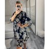 Šaty španělské letní krátký rukáv dámská  (S/M/L ONE SIZE) ITALSKÁ MÓDA IMM24M4247/DU (Velikost M/L, Barva Černá)