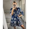 Šaty španělské letní krátký rukáv dámská  (S/M/L ONE SIZE) ITALSKÁ MÓDA IMM24M4247/DU (Velikost M/L, Barva Černá)