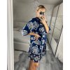 Šaty španělské letní krátký rukáv dámská  (S/M/L ONE SIZE) ITALSKÁ MÓDA IMM24M4247/DU (Velikost M/L, Barva Černá)