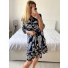 Šaty španělské letní krátký rukáv dámská  (S/M/L ONE SIZE) ITALSKÁ MÓDA IMM24M4247/DU (Velikost M/L, Barva Černá)