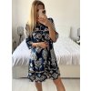 Šaty španělské letní krátký rukáv dámská  (S/M/L ONE SIZE) ITALSKÁ MÓDA IMM24M4247/DU (Velikost M/L, Barva Černá)