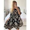 Šaty španělské letní krátký rukáv dámská  (S/M/L ONE SIZE) ITALSKÁ MÓDA IMM24M4247/DU (Velikost M/L, Barva Černá)