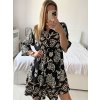 Šaty španělské letní krátký rukáv dámská  (S/M/L ONE SIZE) ITALSKÁ MÓDA IMM24M4247/DU (Velikost M/L, Barva Černá)