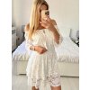 Overal krátký krajkový boho 3/4 dlouhý rukáv dámský (S/M/L ONE SIZE) ITALSKÁ MÓDA IMWGS24127/DU (Velikost S/M/L, Barva bílá)