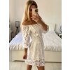 Overal krátký krajkový boho 3/4 dlouhý rukáv dámský (S/M/L ONE SIZE) ITALSKÁ MÓDA IMWGS24127/DU (Velikost S/M/L, Barva bílá)