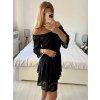 Overal krátký krajkový boho 3/4 dlouhý rukáv dámský (S/M/L ONE SIZE) ITALSKÁ MÓDA IMWGS24127/DU (Velikost S/M/L, Barva bílá)