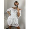 Overal krátký krajkový boho 3/4 dlouhý rukáv dámský (S/M/L ONE SIZE) ITALSKÁ MÓDA IMWGS24127/DU (Velikost S/M/L, Barva bílá)