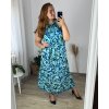 Šaty dlouhé letní bez rukávu dámské nadrozměr (46/48/50 ONE SIZE) ITALSKÁ MÓDA IMWEC24165-1/DUR (Velikost 48/50, Barva modrá)