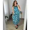 Šaty dlouhé letní bez rukávu dámské nadrozměr (46/48/50 ONE SIZE) ITALSKÁ MÓDA IMWEC24165-1/DUR (Velikost 48/50, Barva modrá)