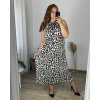 Šaty dlouhé letní bez rukávu dámské nadrozměr (46/48/50 ONE SIZE) ITALSKÁ MÓDA IMWEC24165-1/DUR (Velikost 48/50, Barva modrá)