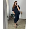 Souprava letní oversize tunika krátká rukáv a kalhoty dámská nadrozměr (48/50 ONE SIZE) ITALSKÁ MÓDA IMWCH24DIANA/DUR (Velikost 48/50, Barva Černá)