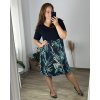 Šaty letní krátký rukáv dámské nadrozměr (42/44/46 ONE SIZE) ITALSKÁ MÓDA IM424364/DUR (Velikost 46/48, Barva bílá)