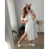 Šaty dlouhé viskoza krátký rukáv dámské (46/48/50 ONE SIZE) ITALSKÁ MÓDA IMWBH24056V/DR (Velikost 46/48, Barva béžová)