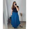 Sukně dlouhá dámské LADY (46/48/50 ONE SIZE) ITALSKÁ MÓDA IM424423/DR (Velikost 48/50, Barva modrá petrolejová)