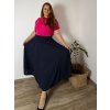 Sukně dlouhá dámské LADY (46/48/50 ONE SIZE) ITALSKÁ MÓDA IM424423/DR (Velikost 48/50, Barva modrá petrolejová)