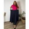 Sukně dlouhá dámské LADY (46/48/50 ONE SIZE) ITALSKÁ MÓDA IM424423/DR (Velikost 48/50, Barva modrá petrolejová)