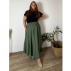 Sukně dlouhá dámské LADY (46/48/50 ONE SIZE) ITALSKÁ MÓDA IM424423/DR (Velikost 48/50, Barva modrá petrolejová)