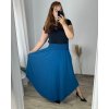 Sukně dlouhá dámské LADY (46/48/50 ONE SIZE) ITALSKÁ MÓDA IM424423/DR (Velikost 48/50, Barva modrá petrolejová)