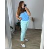 Kalhoty strečové dlouhé dámské nadrozměr (50/52 ONE SIZE) ITALSKÁ MÓDA IMPSH23B0002A/DR (Velikost 50/52, Barva zelená mintova)