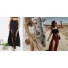 Kalhoty dlouhé letní dámské (S/M/L ONE SIZE) ITALSKÁ MÓDA IMM24M29181/DU (Velikost S/M/L, Barva béžová)