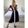 Šaty dlouhé elegantní krátký rukáv dámské (S/M/L ONE SIZE) ITALSKÁ MÓDA IMPES24001/DUR