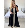 Šaty dlouhé elegantní krátký rukáv dámské (S/M/L ONE SIZE) ITALSKÁ MÓDA IMPES24001/DUR