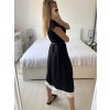 Šaty dlouhé elegantní krátký rukáv dámské (S/M/L ONE SIZE) ITALSKÁ MÓDA IMPES24001/DUR