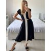 Šaty dlouhé elegantní krátký rukáv dámské (S/M/L ONE SIZE) ITALSKÁ MÓDA IMPES24001/DUR
