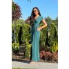 Šaty dlouhé společenské krátký rukáv dámské nadrozměr (40-50 ONE SIZE) POLSKÁ MÓDA PMLEL24DIANA/DR (Velikost 40, Barva Černá)