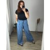 Kalhoty letní dlouhé dámské nadrozměr (48/50 ONE SIZE) ITALSKÁ MÓDA IMWEC24119/DR (Velikost 48/50, Barva světle modrá)