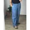Kalhoty letní dlouhé dámské nadrozměr (48/50 ONE SIZE) ITALSKÁ MÓDA IMWEC24119/DR (Velikost 48/50, Barva světle modrá)