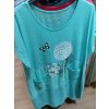 Šaty letní krátký rukáv dámské (2XL/3XL ONE SIZE) ITALSKÁ MÓDA IMN21009/DR (Velikost 2XL/3XL, Barva zelená mintova)