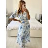 Šaty elegantní šifonové dlouhý rukáv dámské (S/M.ONE SIZE) ITALSKÁ MÓDA IMM24M2372-2/DU (Velikost S/M/L, Barva bílá)