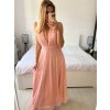 Šaty dlouhé společenské bez rukávu dámské (S/M ONE SIZE) ITALSKÁ MÓDA IMPSH2420019/DU (Velikost S/M/L, Barva růžová)
