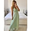 Šaty dlouhé společenské bez rukávu dámské (S/M ONE SIZE) ITALSKÁ MÓDA IMPSH2420019/DU (Velikost S/M/L, Barva růžová)
