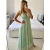 Šaty dlouhé společenské bez rukávu dámské (S/M ONE SIZE) ITALSKÁ MÓDA IMPSH2420019/DU (Velikost S/M/L, Barva růžová)