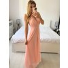Šaty dlouhé společenské bez rukávu dámské (S/M ONE SIZE) ITALSKÁ MÓDA IMPSH2420019/DU (Velikost S/M/L, Barva růžová)