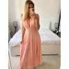 Šaty dlouhé společenské bez rukávu dámské (S/M ONE SIZE) ITALSKÁ MÓDA IMPSH2420019/DU (Velikost S/M/L, Barva růžová)