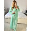 Šaty letní dlouhé šifonové dlouhý rukáv dámské JULIETTA (S/M ONE SIZE) ITALSKÁ MÓDA IMPES2389901/DUR (Velikost S/M/L, Barva růžová světlá)