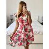 Šaty letní elegantní krátký rukáv dámské (38/40 ONE SIZE) ITALSKÁ MÓDA IMPES249581-1/DU (Velikost 38/40, Barva tmavě růžová)