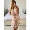 Šaty letní elegantní krátký rukáv dámské (38/40 ONE SIZE) ITALSKÁ MÓDA IMPES249581-7/DU (Velikost 38/40, Barva růžová lososová)